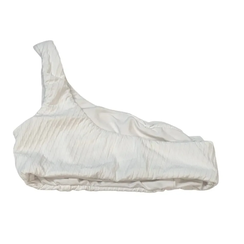 FELLA Lazarus Bikini Top One Shoulder Textured White Swimwear REVOLVE Small